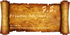 Friedler Sándor névjegykártya